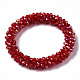 Faceted Transparent Glass Beads Stretch Bracelets US-BJEW-S144-002C-03-2