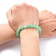 Dyed Natural Green Aventurine Beads Stretch Bracelets US-BJEW-Q305-3