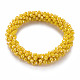 AB Color Plated Faceted Opaque Glass Beads Stretch Bracelets US-BJEW-S144-003D-05-2