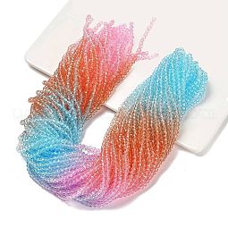 Transparent Painted Glass Beads Strands US-DGLA-A034-T4mm-A19