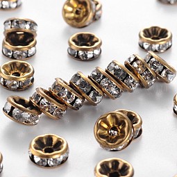 Brass Rhinestone Spacer Beads US-RB-A014-Z8mm-01AB-NF