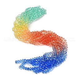 Transparent Painted Glass Beads Strands US-DGLA-A034-T8mm-A02