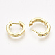 Brass Cubic Zirconia Huggie Hoop Earrings US-EJEW-S201-166-2