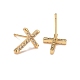 Clear Cubic Zirconia Cross Stud Earrings US-EJEW-G288-31G-2