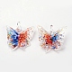 Handmade Lampwork Glass Butterfly Pendants US-LAMP-R106-M1-B-3