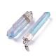 Electroplate Natural Quartz Crystal Pointed Pendants US-G-F463-01S-1