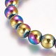Electroplated Non-magnetic Synthetic Hematite Beaded Stretch Bracelet US-BJEW-P215-01-8mm-2