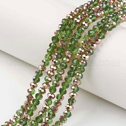 Electroplate Transparent Glass Beads Strands US-EGLA-A034-T8mm-N02-1