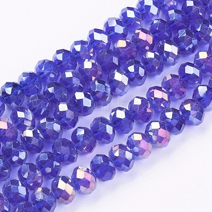 Electroplate Glass Beads Strands US-GR8MMY-25AB-1