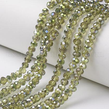 Electroplate Transparent Glass Beads Strands US-EGLA-A034-T10mm-S17-1