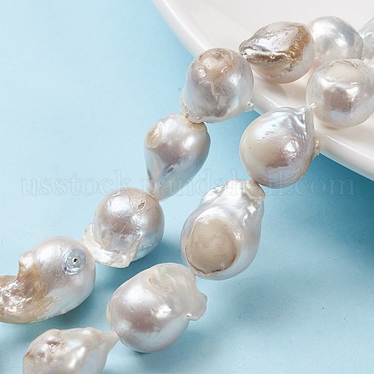Natural Baroque Pearl Keshi Pearl Beads Strands US-PEAR-K004-20-1