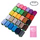 30 Assorted Color Polyester Sewing Thread Cords Spools with 10 Pcs Iron Needles and 1 Pcs Needle Threader US-NWIR-BC0001-01-1