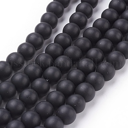 Synthetic Black Stone Beads Strands US-G508-1