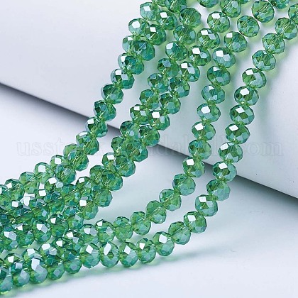 Electroplate Glass Beads Strands US-EGLA-A034-T8mm-A10-1