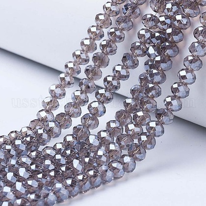 Electroplate Glass Beads Strands US-EGLA-A034-T8mm-A09-1