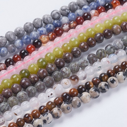 Natural Mixed Gemstone Beads Strands US-G-G151-4mm-M1-1