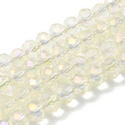 Electroplate Glass Beads Strands US-EGLA-D020-6x4mm-70-1