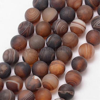 Natural Striped Agate/Banded Agate Bead Strands US-G-K166-12-6mm-04-1