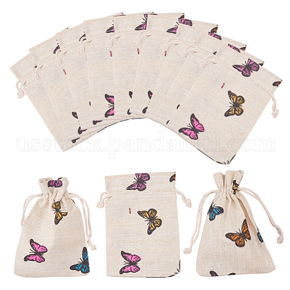 Polycotton(Polyester Cotton) Packing Pouches Drawstring Bags US-ABAG-T004-10x14-03-1