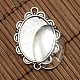 25x18mm Oval Dome Clear Glass Cover and Antique Silver Alloy Cabochon Connector Settings Sets US-DIY-X0082-AS-NF-3
