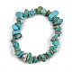 Unisex Chip Synthetic Turquoise(Dyed) Beaded Stretch Bracelets US-BJEW-S143-05-2