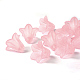 Pink Frosted Transparent Acrylic Flower Beads US-X-PLF018-02-6