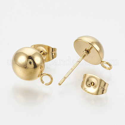 201 Stainless Steel Stud Earring Findings&nbsp;US-X-STAS-Q225-16G-6mm-2