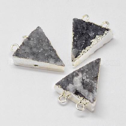 Electroplated Natural & Dyed Druzy Agate Pendants US-G-N0167-017-1