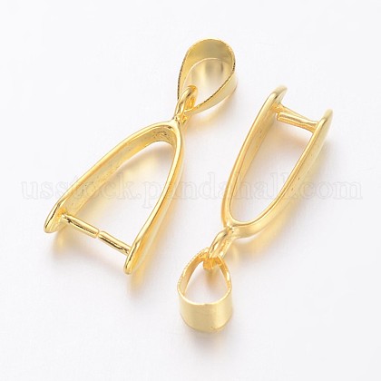 10Pcs Golden Color Brass Ice Pick Pinch Bails US-KK-PH0026-10G-NR-1