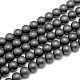 Frosted Non-magnetic Synthetic Hematite Round Bead Strands US-G-J344-8mm-1