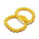 Natural Yellow Jade Bead Stretch Bracelets US-BJEW-K212-B-038-1