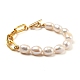 Natural Baroque Pearl Keshi Pearl Beaded Bracelets US-BJEW-JB05317-1