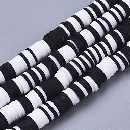 Handmade Polymer Clay Beads Strands US-CLAY-R089-6mm-086