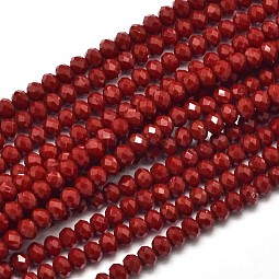 Faceted Rondelle Glass Beads Strands US-EGLA-J134-4x3mm-A02