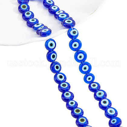 Nbeads Handmade Evil Eye Lampwork Beads Strands US-LAMP-NB0001-60B-01-1
