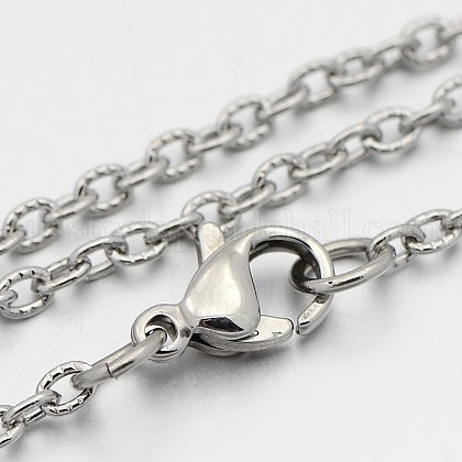 304 Stainless Steel Cable Chain Necklaces US-STAS-O053-34P-1