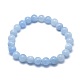 Natural & Dyed White Jade Bead Stretch Bracelets US-BJEW-K212-A-018-2