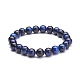 8.5mm Round Dyed Natural Tiger Eye Beads Stretch Bracelet for Girl Women US-BJEW-JB07152-01-1