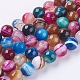 Natural Striped Agate/Banded Agate Beads Strands US-G-G581-8mm-17-1