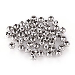 304 Stainless Steel Hollow Round Seamed Beads US-STAS-R032-8mm