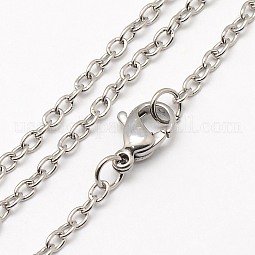 Trendy Unisex 304 Stainless Steel Cable Chain Necklaces US-NJEW-M057-B-01