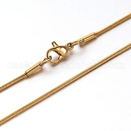 304 Stainless Steel Snake Chains Necklaces US-NJEW-O058-22G-1
