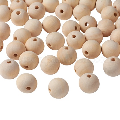 Natural Unfinished Wood Beads US-WOOD-S651-25mm-LF-1