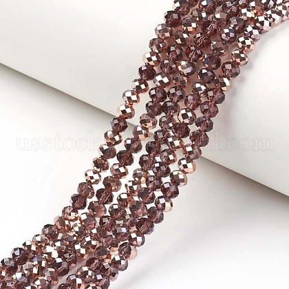 Electroplate Transparent Glass Beads Strands US-EGLA-A034-T10mm-N09-1