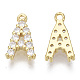 Brass Micro Pave Cubic Zirconia Charms US-KK-T060-05-G-NF-3