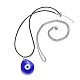 Teardrop Lampwork Evil Eye Pendants Necklaces US-NJEW-JN02322-1