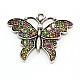 Alloy Butterfly Rhinestone Pendants US-RB-M002-04-1