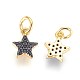 Brass Micro Pave Cubic Zirconia Charms US-ZIRC-G150-15A-2